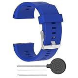Wokee Kompatibel Uhr Polar V800 Ersatz 160-220 mm Armbanduhr Weiche Silikon Ersatz Armbänder Fitness Armband (Blau)