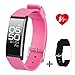 Produktbild Slim Fitness Tracker Uhr mit Sleep Monitor Bluetooth Smart Watch Armband Sport Activity Tracker Pedometer mit Alarm Schritt Kalorienzähler Sleep Tracker für Android oder iPhone IOS, rose