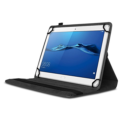 Huawei MediaPad M3 Lite 10 Tablet Hülle Tasche Schutzhülle Case Schutz Cover 360° Drehbar, Farbe:Schwarz - 2