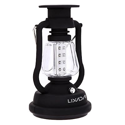Lixada 120 lumens 16 LEDs extérieur résistant à l'eau Portable Rechargeable Hand manivelle Camping Lanterne solaire Camping lampe pour randonnée Camping d'urgence