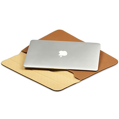OMOTON Ledertasche/ Hülle für MacBook Air 11 zoll mit Halter, braun - 6