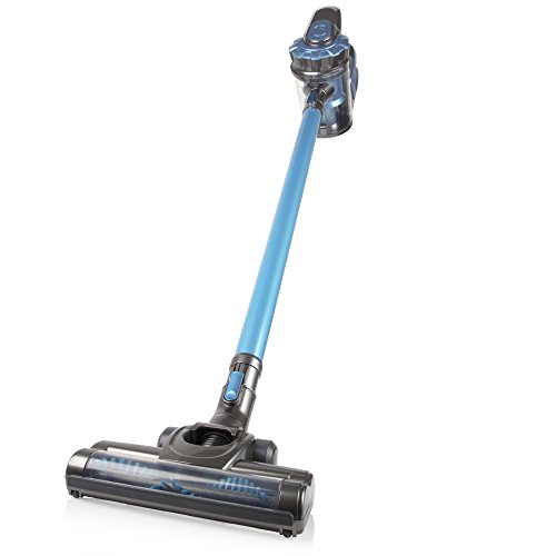 Pifco P28040 Lightweight 3-in-1 Lithium Powered Rechargeable Cordless Pole Vacuum Cleaner with Powered Turbo Brush Head and Pet Brush, 22 V, Grey and Blue Finish