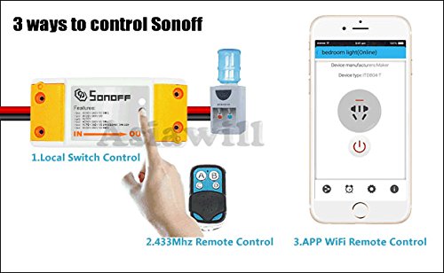 Asiawill DIY Wi-Fi Wireless Smart Switch 433MHz RF Receiver w/ Wireless Remote Controller for Smart Home by Asiawill - 6