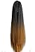 Neverland 20"(50cm) Ombre Two Tone Long Straight Clip in/on Wavy Ponytail Pony Tail Hair Extension Hairpiece Claw 1B#/27#