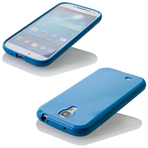 Silikon Soft Samsung Galaxy S4 i9500 Blickdicht / Transparent TPU Hülle Cover Skin Case Schale Bumper Tasche Etui Schutz (Blickdicht Blau) - 2