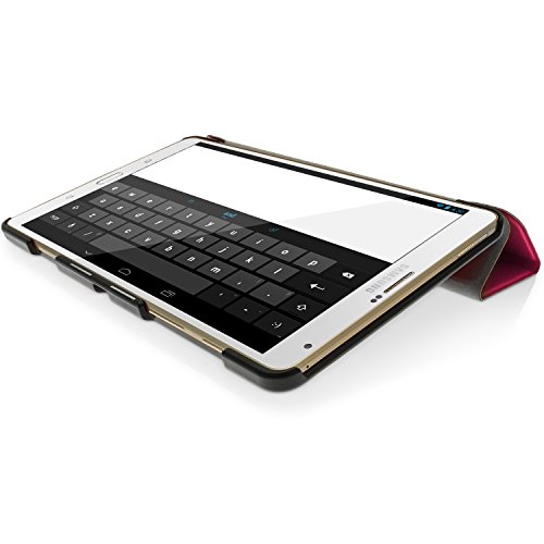 igadgitz Pink PU Ledertasche Hülle Smart Cover für Samsung Galaxy Tab S 8.4″ SM-T700 mit Multi-Winkel Betrachtungs + Auto Sleep/Wake + Displayschutzfolie - 7