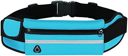 Running Belt Waterproof Lightweight WaistPacks - Lycra Fitness Belts Adjustable Runner Waist Pack with Headphone Hole &amp; Zipper Pocket Holds Mobile Phones Size Below 6" and Acessories Fits for Sking Hiking Cycling Traveling Yoga and Outdoor Sports Vic Group VC012