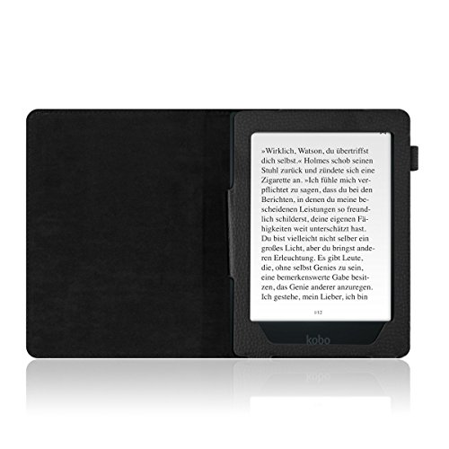 kwmobile Flip Hülle Case für Kobo Aura H2O – eReader Tasche Schutzhülle Cover Kunstleder Bookstyle in Schwarz - 4