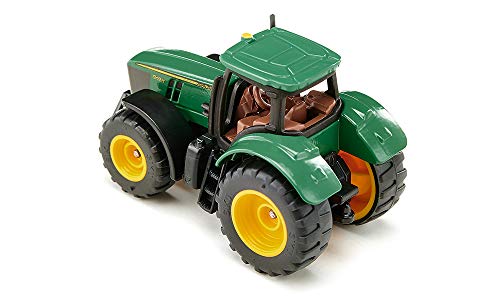 SIKU 1064, John Deere 6250R Traktor, Metall/Kunststoff, Grün, Inkl. Anhängerkupplung, Räder mit gummierte Reifen - 4