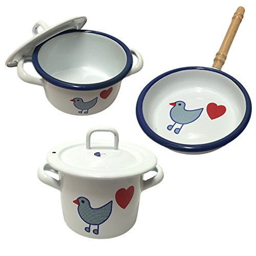 Preisvergleich Produktbild Kindertopfset Herzvogel von Münder Emaill