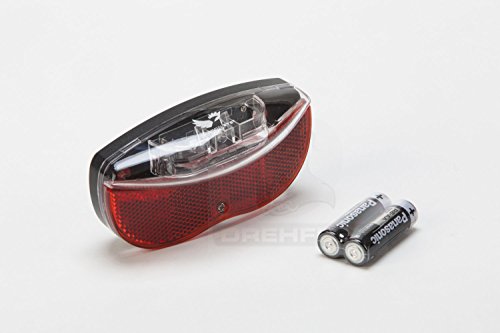 Preisvergleich Produktbild Drehflex® LED Rückleuchte / Reflektor für den Gepäckträger, zum Anschrauben. Batterie betrieben