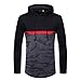 Produktbild Slim Fit Kapuzenpullover Herren, Camouflage Langarm Hoodie Herbst Dünn Jacke Casual Top Patchwork Bluse Pullover Sportjacken für Jungen Trainingsanzüge
