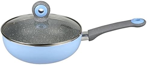 Milk pot ZHAOJING 22cm Mini Wok Non-stick Pan Baby Baby Food Pot No Fume Induction Cooker Universal (Color : Blue)