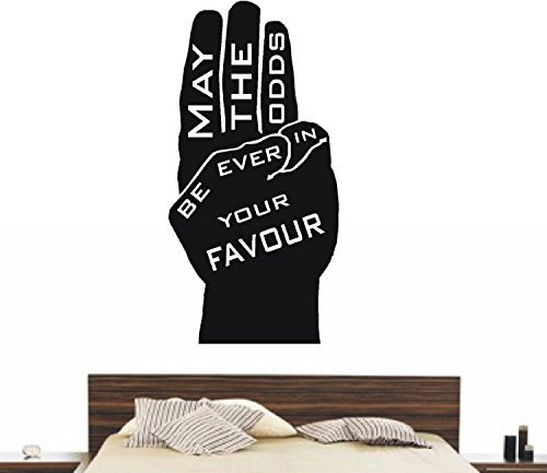 MAY THE ODDS BE EVER IN YOUR FAVOUR MATTE VINYL HUNGER GAMES FILM WALL ART DIY (BLACK, 80x40cm) by FSSS Ltd