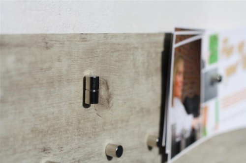 Magnet-Pinnwand in Holz-Optik: Eiche gebleicht, aus Vinyl mit Stahl-Rückseite, 100cm x 22,5cm - 3
