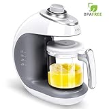 Controles Innovadores a Una Mano y Motor Silencioso: ¡mamá ni siquiera tendrá que dejar al lado al bebé para usar este alimento para bebés! Es tranquilo y fácil de cocinar y almacenar alimentos con solo una mano. A diferencia de otros procesadores de alimentos para bebés, nuestra máquina está equipada con un cesto de vapor, que tiene un diseño anti-quemaduras para evitar quemaduras o tocar directamente los alimentos calientes mientras cocina.