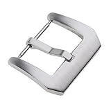 Homyl Edelstahl Schnalle Uhren-Schnalle Clasp für Leder, PU oder Gummiband Uhrenarmband - Silber - 18mm