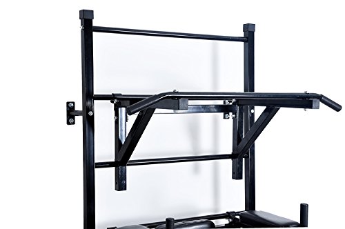 Turnwand Sprossenwand Klimmzugstange Dips Bauchtrainer Rückentrainer Reckstange Schwarz - 3