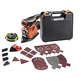 BLACK+DECKER KA280K-QS Multiponceuse 4 en 1 Autoselect Filaire, 17 Abrasifs, Livrée en Coffret, 220 watts