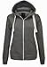 Fab Style Ladies Plain Sweatshirt Womens Fleece Zip Hooded Jacket Top Plus Sizes 16-20