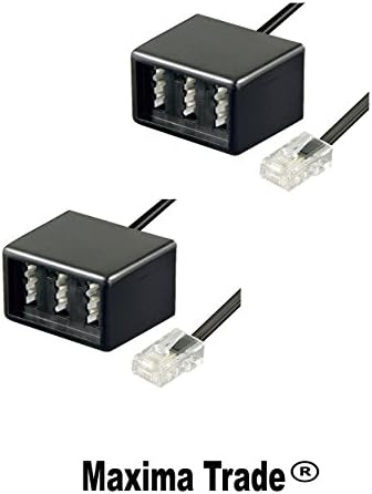 Maxima Trade Set 2 x Telefon Adapter (RJ45 Stecker auf TAE Buchsen NFN) schwarz / RJ45 - tae adapter 2 Stück
