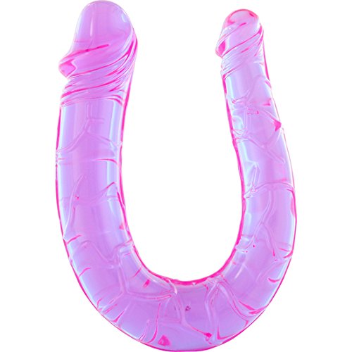 DILDO DOBLE LILA EN GELATINA FLEXIBLE