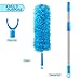 Produktbild ABREOME Decke Staubwedel Duster mit Teleskop Stange 2 in 1 Mikrofaser-Staubwedel mit Teleskop-Griff,Waschbar Staubfänger für Decken, Deckenventilatoren, Fernseher und Bücherregale