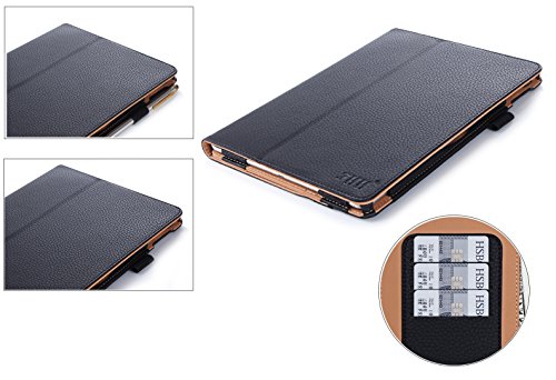 iPad Pro Hülle,iPad Pro 9.7 Hülle,Fyy® [Super Functional Series] Hochwertige Kunstleder Hülle mit elastitcher Handschlaufe und Halterungen für Karten, Notizen für iPad Pro 9.7 Zoll (2016 Edition),Schwarz (mit automatischer Schlaf/ Weck-Funktion) - 8