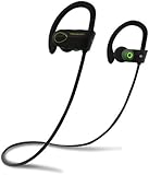 TECEVO&reg; S4 Sports Wireless Bluetooth Headphones IPX7 Sweatproof In-Ear Sport Earbuds With Earhook Secure Fit HD Stereo Sound 8-Hour Playtime and CVC 6.0 Noise Cancellation Builtin Mic Ideal for Hiking, Running, Workout, Gym etc.