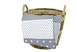 BEBILINO ® Patchwork Babydecke Kinderwagendecke und Baby Kuscheldecke 70x100 cm GRAUE STERNE