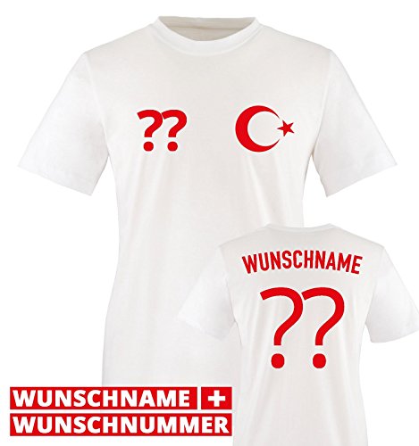 TRIKOT – TÜR – WUNSCHDRUCK – Kinder T-Shirt – Weiss / Rot Gr. 152-164