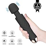 Magic Wand Masseur, Silicone Masseur de Baguette magique Sans fil avec 25 Ultra-Puissant Pulsations Femme Personnelle Thérapie Wand Massager,USB Rechargeable
