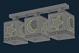 Dalber 63233E Mond und Sterne Deckenlampe, 3-Flammige, Plastik, grau, 48 x 12.5 x 20.5 cm - 3