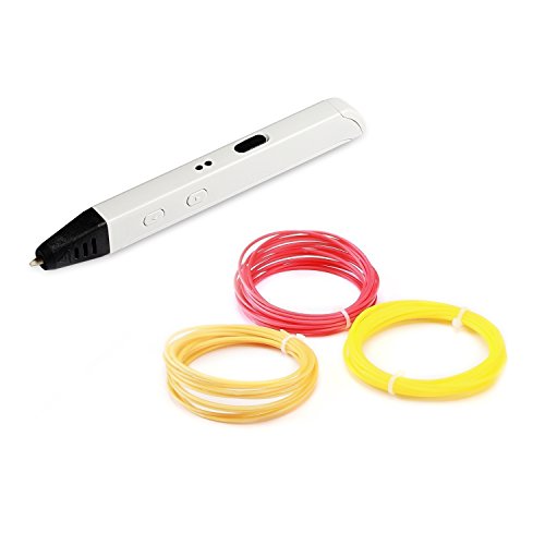 NexGadget Intelligent 3D Stift, Freihand 3D Zeichnungen, 3D Druck Feder Kompatibel mit PLA/ABS Filament + 3 Free 1.75mm Glühfaden Refills, Printing Pen - 6
