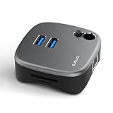 Omars USB 3.0 Dock con lettore di schede SD/microSD, 2 porte USB 3.0, porta Giga