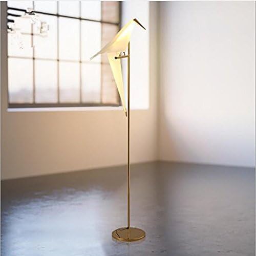 Origami Crane Lamp Shade Home Floor Lamp Reading Right Fixtures Modern Tall Standing Pole Uplight Lamp Lighting for Bedroom Study Restaurant Cafe Living Room Office
