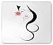 Produktbild SHAQ Hair Salon Mouse Pad Mauspad, Traditional Asian Beauty with Lotus Flower Pinned on Long Hair, Standard Size Rectangle Non-Slip Rubber Mousepad, Baby Pink Black and Yellow