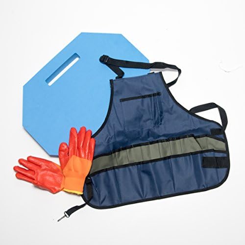 Mixtitude Multipurpose Garden Knee Pad Mat - Durable &amp; Lightweight - Size: 38cm x 8cm x 5cm - complete with Gardening Apron and Gloves