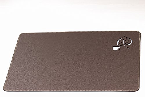 Platzsets und Untersetzer aus recyceltem Leder Tisch-Sets, 2 Stück weiß braun orange rot burgund Tischsets, Tisch-Matten, Tischsets 40*30 cm und Untersetzer 10*10cm, Laserschnittblätter (Braun) - 3
