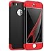 Produktbild MUTOUREN iPhone 7 Plus Hülle 360 Grad Schutzhülle PC Full-Cover Anti-Schock Shockproof Ganzkörper Schützend Anti-Kratz Stoßfänger 360 Grad Case matte Schutzkasten 3 in 1(Rot und Schwarz)