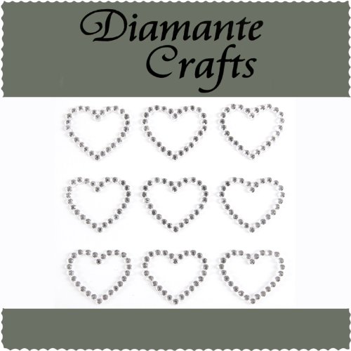 9 Clear Diamante Hearts Vajazzle Rhinestone Gems - created exclusively for Diamante Crafts
