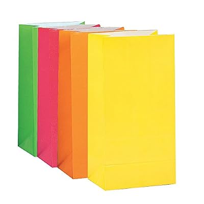Unique Party - 59016 - Paquet de 10 Sacs Cadeaux - Papier Néon - Coloris Aléatoire