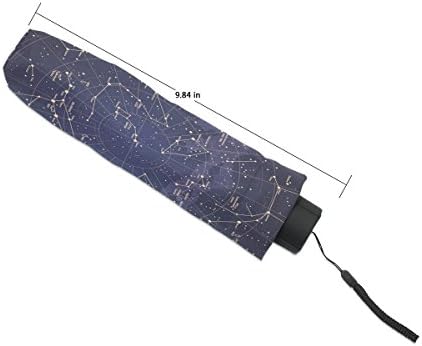 KISY Umbrella Windproof Compact 12 Constellation Universe Galaxy Space Stars Travel Foldable Rain Umbrella