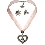 Trachten-Kette mit Kordelkette und Dirndl-Ohrringe perfekt zum Trachten-Outfit (Dirndl, Lederhose, Trachtenbluse, Oktoberfest)