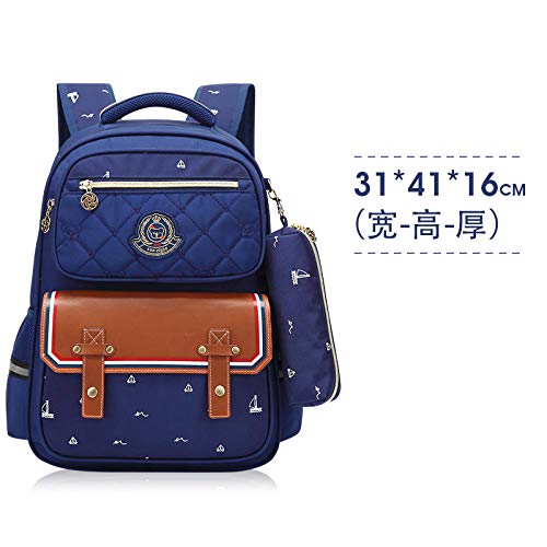 Preisvergleich Produktbild WuDee Wasserabweisender Leicht Schultasche,Kinderschultasche, Grundschulrucksack, Kantenschutz, leicht und atmungsaktiv, wasserdichter Anti-Cursor @ Königsblau