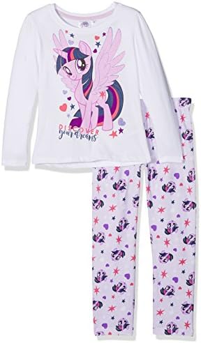 Mon Petit Poney Girl's 161898 Pyjama Sets, Blanc (White/Pastel Lilac(14-3812 TCX)), 6 Years(116 cm)