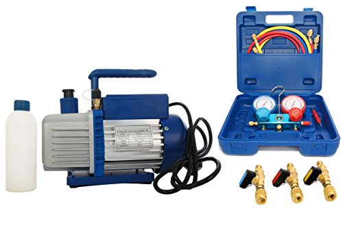 Vakuumpumpe Unterdruckpumpe 70L inkl. Monteurhilfe R410a + Kugelventile