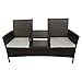 Produktbild vidaXL Poly Rattan 2-Sitzer Sitzbank Gartenbank Gartenmöbel mit Beistelltisch