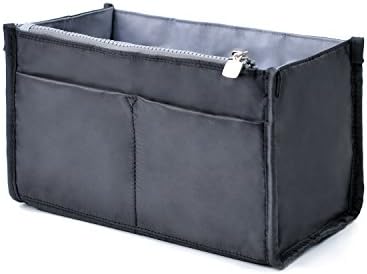 bag in bag Handbag Pouch Insert Bag Organiser Expandable Medium Shaper fits Selma(Medium, Black)