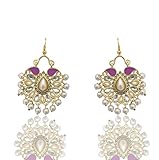 Diseño: estos bonitos pendientes de color azul y rosa chandbali con kundan y esmalte son extremadamente ligeros y fáciles de llevar con trajes tradicionales y nunca saldrán de estilo. Estos pendientes indios para mujer son versátiles y también se pueden llevar a fiestas y trabajos.